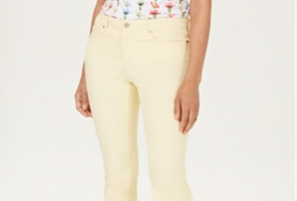 Charter Club Women's Lexington Straight Leg Jeans Yellow Size 4