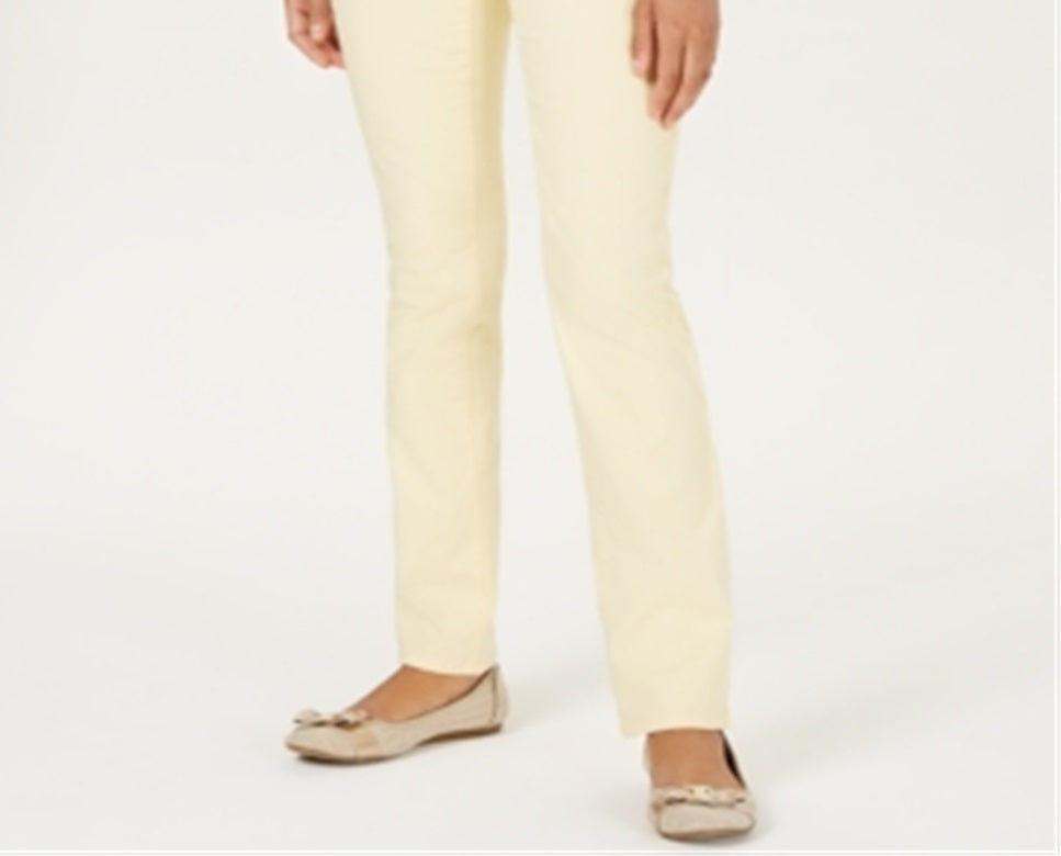 Charter Club Women's Lexington Straight Leg Jeans Yellow Size 4