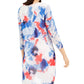 Alfani Women's Printed Super Tunic Blue Size Petite L
