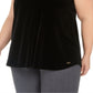 Calvin Klein Women's Plus V Neck Velvet Blouse Black Size 1X