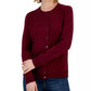 Karen Scott Women's Crew Neck Cardigan Red Size Small