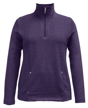Karen Scott Women's Half-Zip Top Purple Size XL