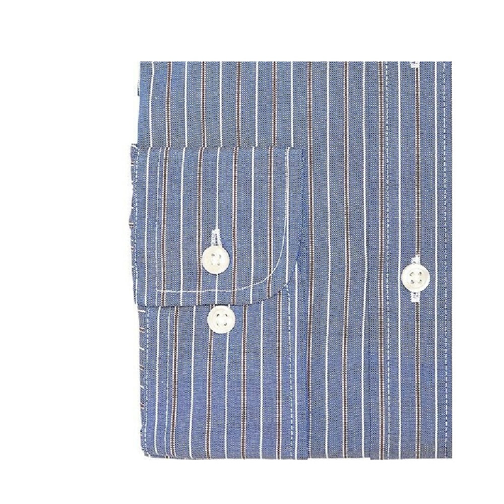 Ryan Seacrest Distinction Men's Ultimate Slim-Fit Non-Iron Performance Stretch Pattern Dress Shirt  Blue Dobby Size 14.5X32-33