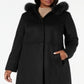 Forecaster Women's Plus Fox Fur Trim Hooded Maxi Coat Black Size 18W