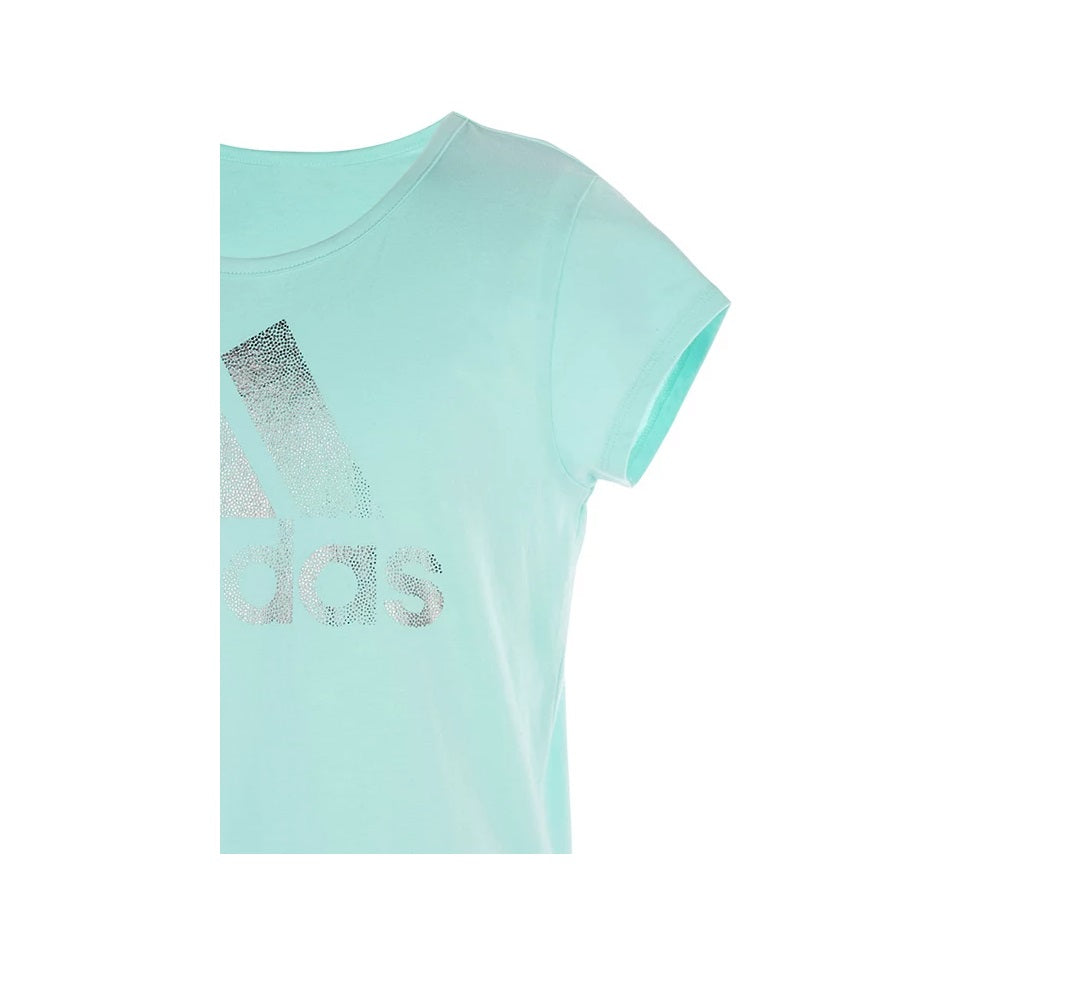 Adidas Little Girls Logo-Print T-Shirt Mint  Size 5