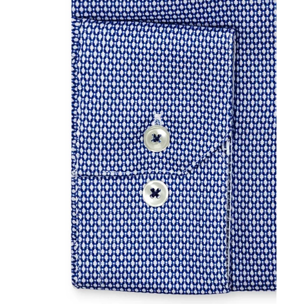 Ryan Seacrest Distinction Men's Ultimate Slim-Fit Non-Iron Performance Stretch Navy Dobby Dress Shirt Blue Size 17 36/37