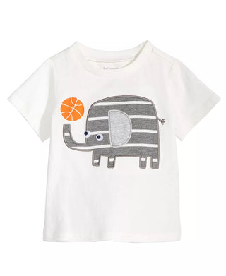 First Impressions Baby Boys Elephant-Print Cotton T-Shirt  Natural Size 12 Months