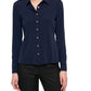 Tommy Hilfiger Women's  Cuffed Collared Button up Top  Blue Size XS