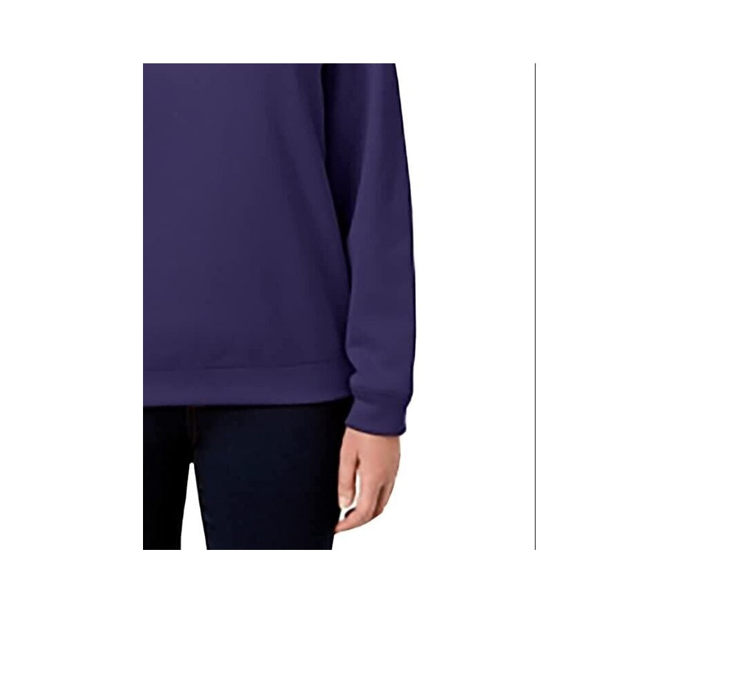 Karen Scott Women's Petite Crewneck Fleece Sweatsh Bright Amethyst Size PXL