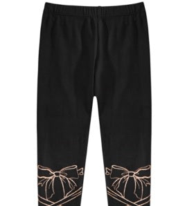 Epic Threads Toddler Girl's Glitter Bow Leggings Black Size 3T