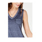 Style & Co Women's Chest Pocket Burnout Top Blue Size Large