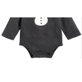 First Impressions Baby Boy's Long Sleeve Snowman Bodysuit Gray Size Newborn