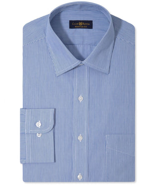 Club Room Men's Wrinkle Resistant Button up Dress Shirt Blue Size 18