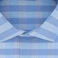 Kenneth Cole Reaction Men's Checkls Slim Fit Spread Collar Shirt Blue Size XL