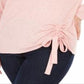 INC International Concepts Women's Plus Drawstring Ruched Top Pink Size 4X