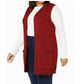 Karen Scott Women's Petite Marled-Knit Sleeveless Vest  Merlot Marl Red Size Petite S