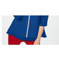 JM Collection Women's Jeweled Tiered-Hem Blouse, Cre Jmc Blue Steel Size M