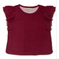 Style & Co Women's Dot Print Flutter Sleeve Top Red Size XX-Large