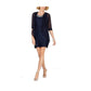 R & M Richards Women's Glitter Lace Dress & Waterfall Jacket Blue Size 8 Petite