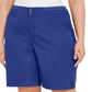 Karen Scott Women's Plus Solid Khaki Bermuda Shorts Blue Size 20