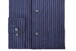 Club Room Men's Dress Shirt Performance Pinstripe Button Down Blue Size 36/37