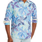 Tommy Bahama Men's Lassi Leaves Linen Regular Fit Shirt Blue Size L