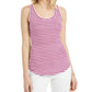 Charter Club Women's Supima Cotton Knit Stripe Tank Pink Size M