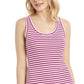 Charter Club Women's Supima Cotton Knit Stripe Tank Pink Size M