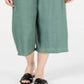 JM Collection Women's Tie Front Textured Capri Pants Green Size Large