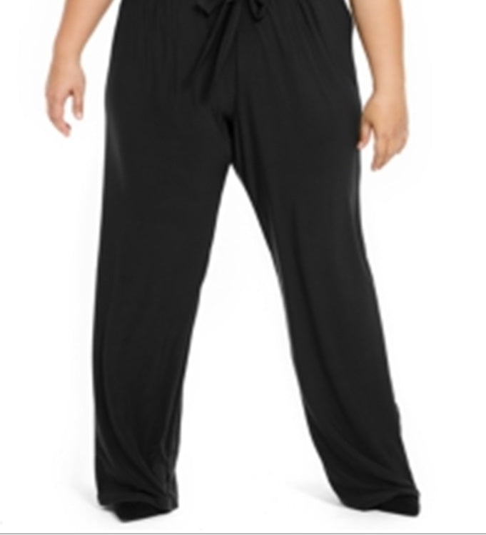 NY Collection Women's Plus Size Tie-Fr Black 1X