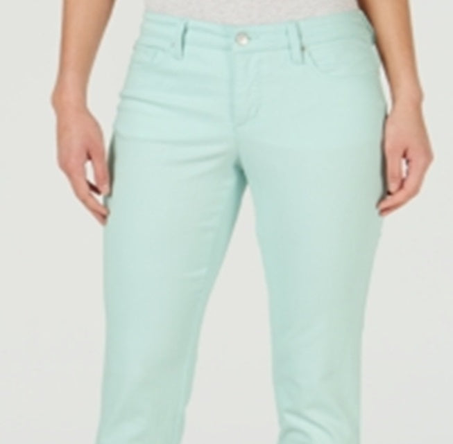 Charter Club Women's Bristol Eyelet Hem Skinny Jeans Blue Size 18