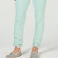 Charter Club Women's Bristol Eyelet Hem Skinny Jeans Blue Size 18