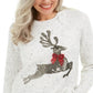 Karen Scott Women's Sequin Reindeer Sweater White Size Petite Medium