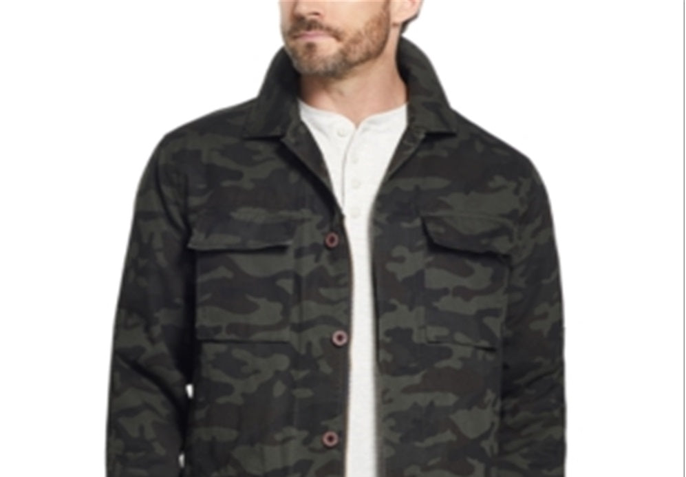 Weatherproof Vintage Men's Fleece Lined Camo Jacket Green Size Large