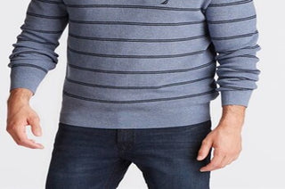 Nautica Men's Navtech Striped Crewneck Sweater Blue Size XXX-Large