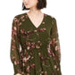 Taylor Women's Floral-Print V-Neck Dress Green Size 16