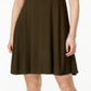 Style & Co Women's Short Sleeve a Line Dress Green Size Petite L