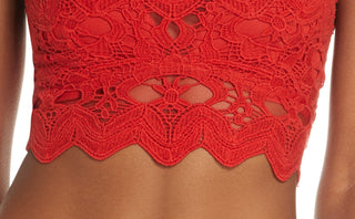 Free People Women's Ilektra Bralette Cotton Red Size Medium