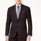 Kenneth Cole Reaction Men's Slim Fit Plaid Sheen Ready Flex Suit Black Size 38