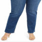 Style & Co Women's Ella Straight Leg Jeans Blue Size 14 W