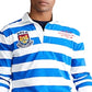 Polo Ralph Lauren Men's Stripe Embroidered Patch Rugby Shirt White Size Small