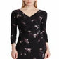 Ralph Lauren Women's Floral Print Jersey Dress Black Size 10 Petite