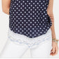 Style & Co Women's Printed Short Sleeve Crew Neck T-Shirt Blue Size X-Small