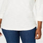 Karen Scott Women's Sport Marled Sweatshirt White Size Small