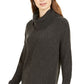 Style & Co Women's Mixed Stitch Ribbed Turtleneck Tunic Sweater Gray Size X-Large