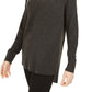 Style & Co Women's Mixed Stitch Ribbed Turtleneck Tunic Sweater Gray Size X-Large