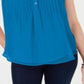 Charter Club Women's Sleeveless Pintuck Blouse Blue Size X-Large