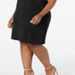 JM Collection Women's Plus Sleeveless Zip Neck Dress Black Size 1X