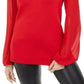 INC International Concepts Women's Studded Keyhole Sweater Red Size Large
