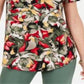 JM Collection Women's Printed Cold Shoulder Top Green Size Medium
